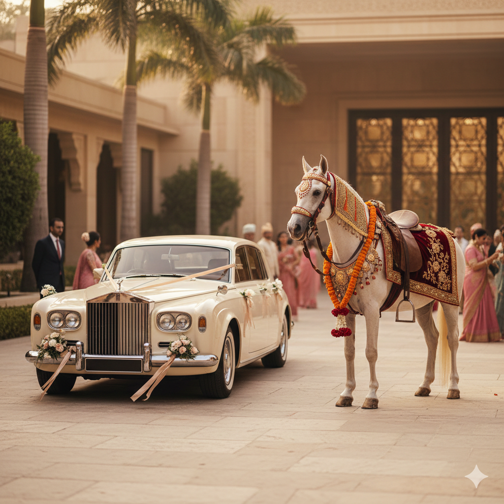 Cars and horses on rent